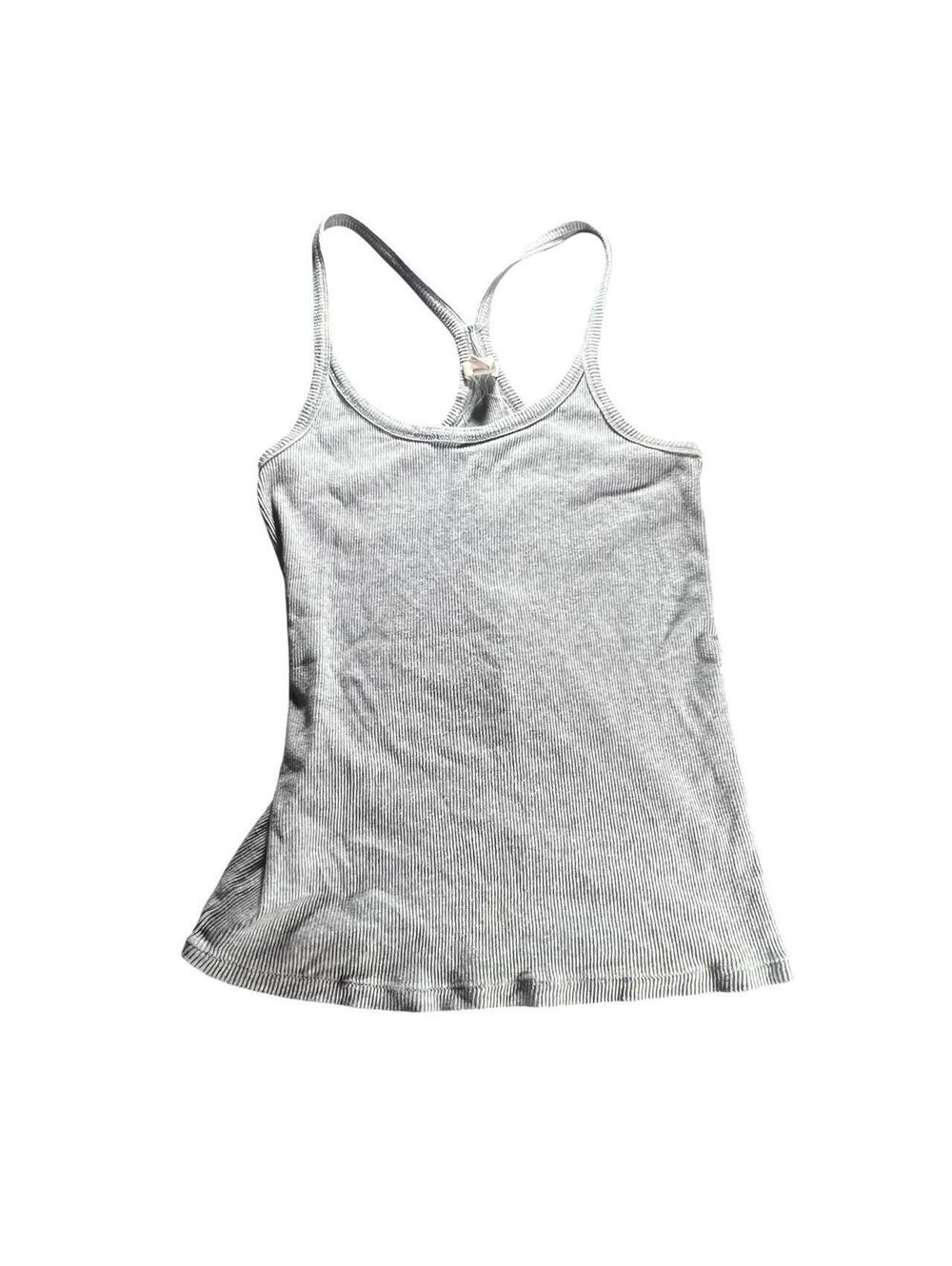 Madewell Grey Ribbed Racerback Tank Top